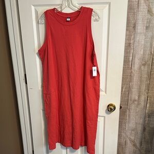 Old Navy Sleeveless Coral Midi Dress NWT